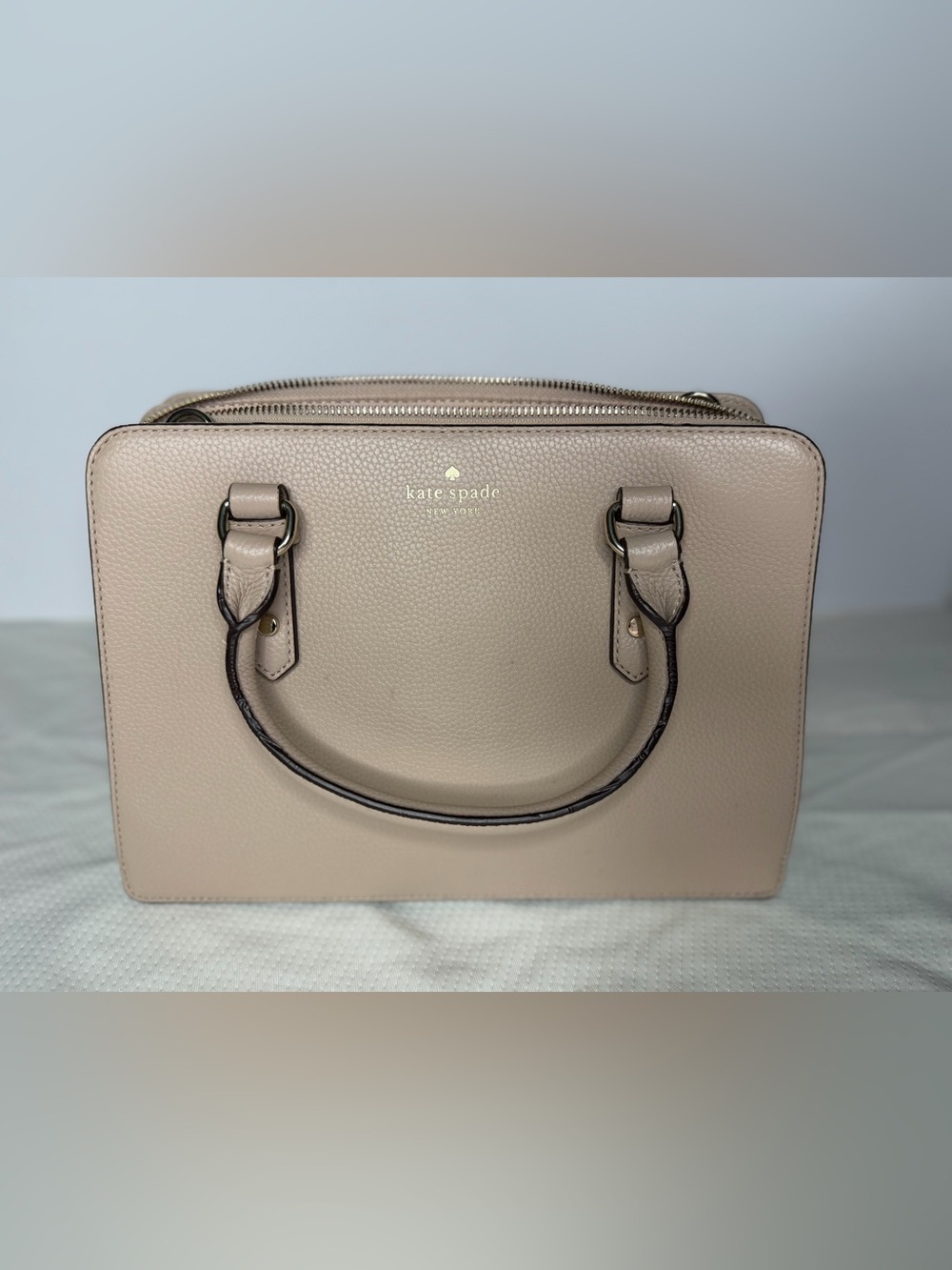 kate spade Blush Beige Pebbled Leather Satchel